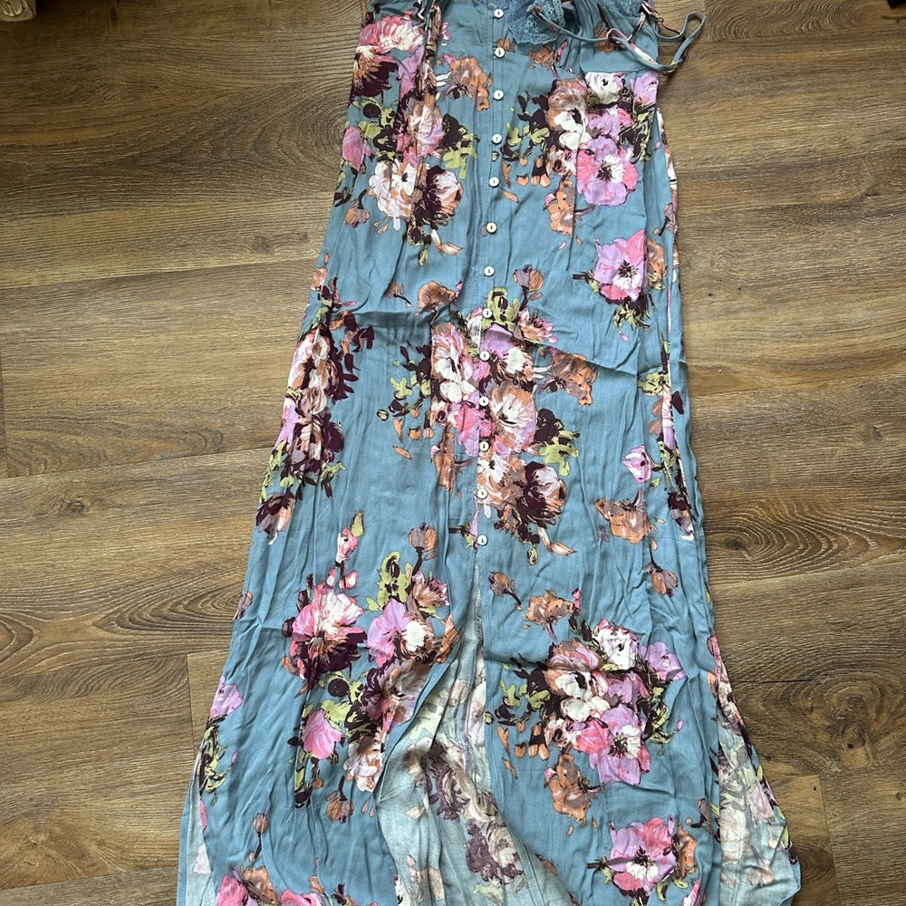 Lovestitch Floral Maxi Dress - Blue and Pink
